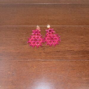 guc j crew Elegant Pink Beaded Earrings